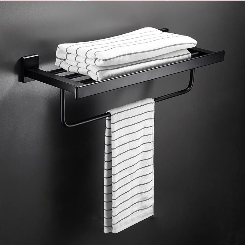 towel rack Аксессуары для ванной комнаты вешалка для полотенец Держатель для полотенец угловая полка держатель для туалетной щетки крючки для халатов черный набор аксессуаров для ванной комнаты - Цвет: towel rack