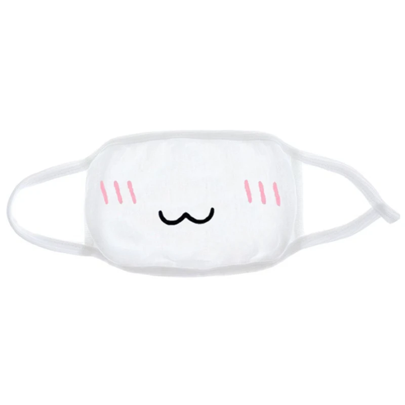 Gray Fashion Expression Mouth Mask Anime Cotton Mouth Mask Unisex Mask Mouth-muffle Dustproof Respirator Cute Anti-Dust Mouth Covers - Color: Gray