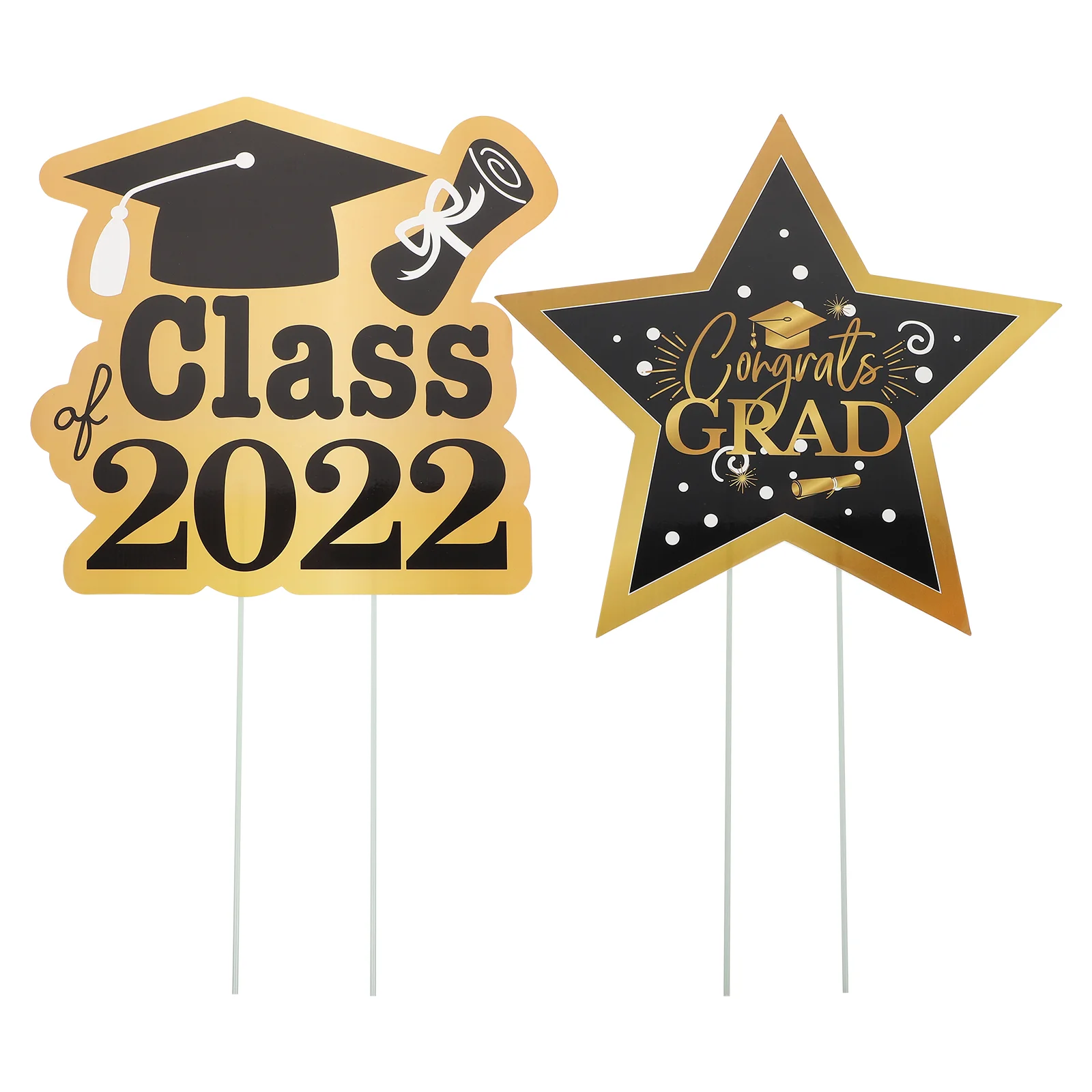 

2pcs Graduation Party Settings Outdoor Lawn Sign Decor (Assorted Color)