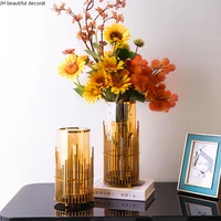 nordic light luxury glass vase decoration living room flower arrangement dried flower dining table modern home decoration