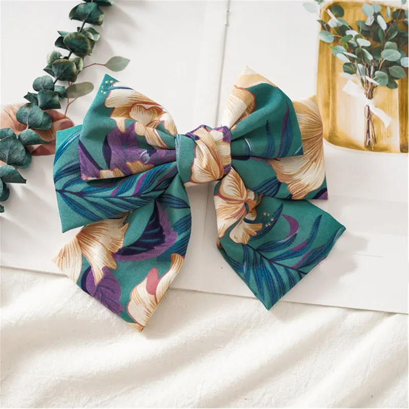 Горячая Распродажа большой бант для волос девочек сломанный цветок 3 слоя