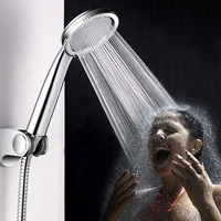 1pc abs pressurized nozzle shower head high pressure water saving rain chrome shower head handheld shower bathroom accessories