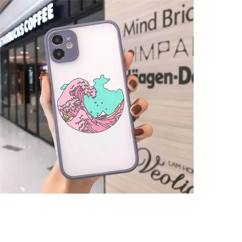 

The Big Wave of kanagawa Phone Case Matte For iPhone 12 Mini 11 Pro XR XS Max 7 8 Plus X Hard PC Back Cover