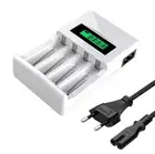 Зарядная док-станция с ЖК-дисплеем, 100-240 В, 4 слота