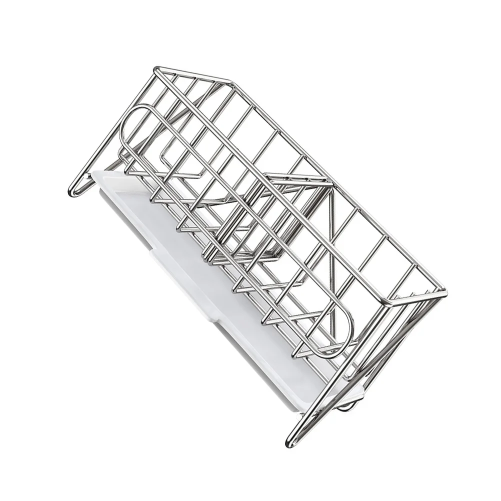 

1Pc Kitchen Draining Basket Multi-functional Storage Rack (Silver White)