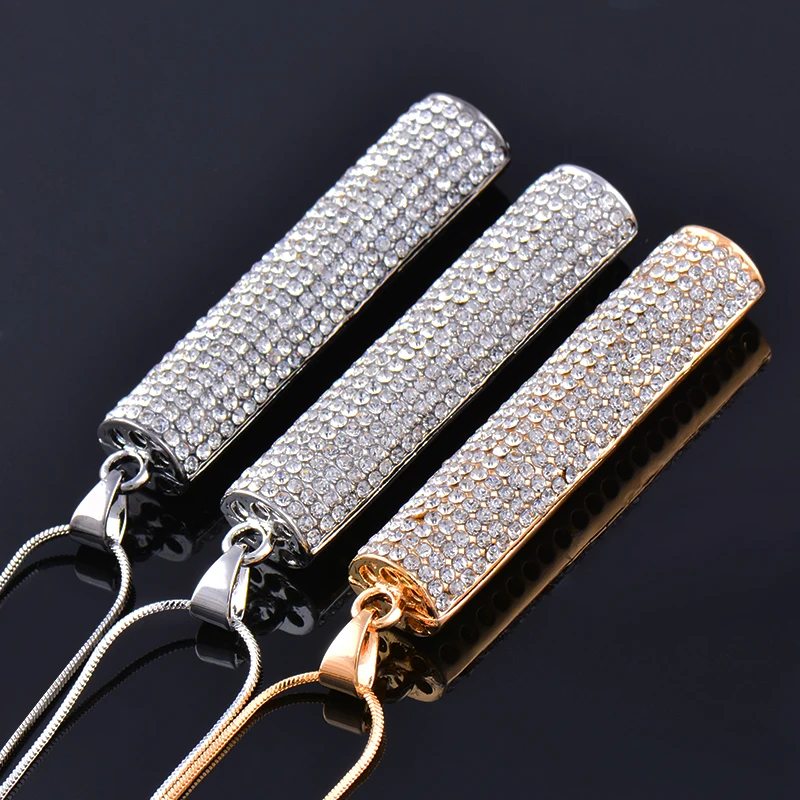 SINLEERY винтажное ожерелье с цилиндрической подвеской полным кубическим цирконием