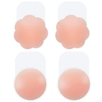 2 pairs self adhesive silicone nipple covers breast petals reusable backless lift pasties bra