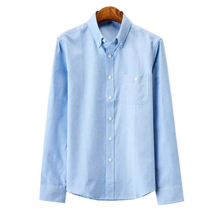 

2020 New Men's Dress Shirt Solid Color Fashion Oxford Casual Long-sleeved Slim-fit Lapel Men Formal Shirts Large Size 5XL