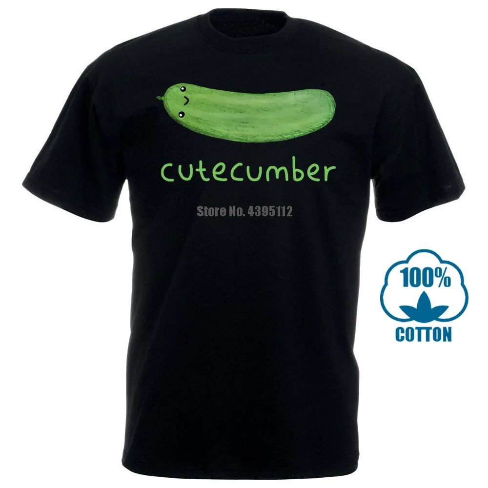 Cutecumber T-Shirt Men Tops Pickle Rick Tee Shirts Cucumber Cartoon T Shirt Summer Funny Clothing Custom Company