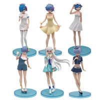 anime 16cm 22 style rem relife in a different world from zero cute girl stewardess nurse unifom chair pvc collection model toys