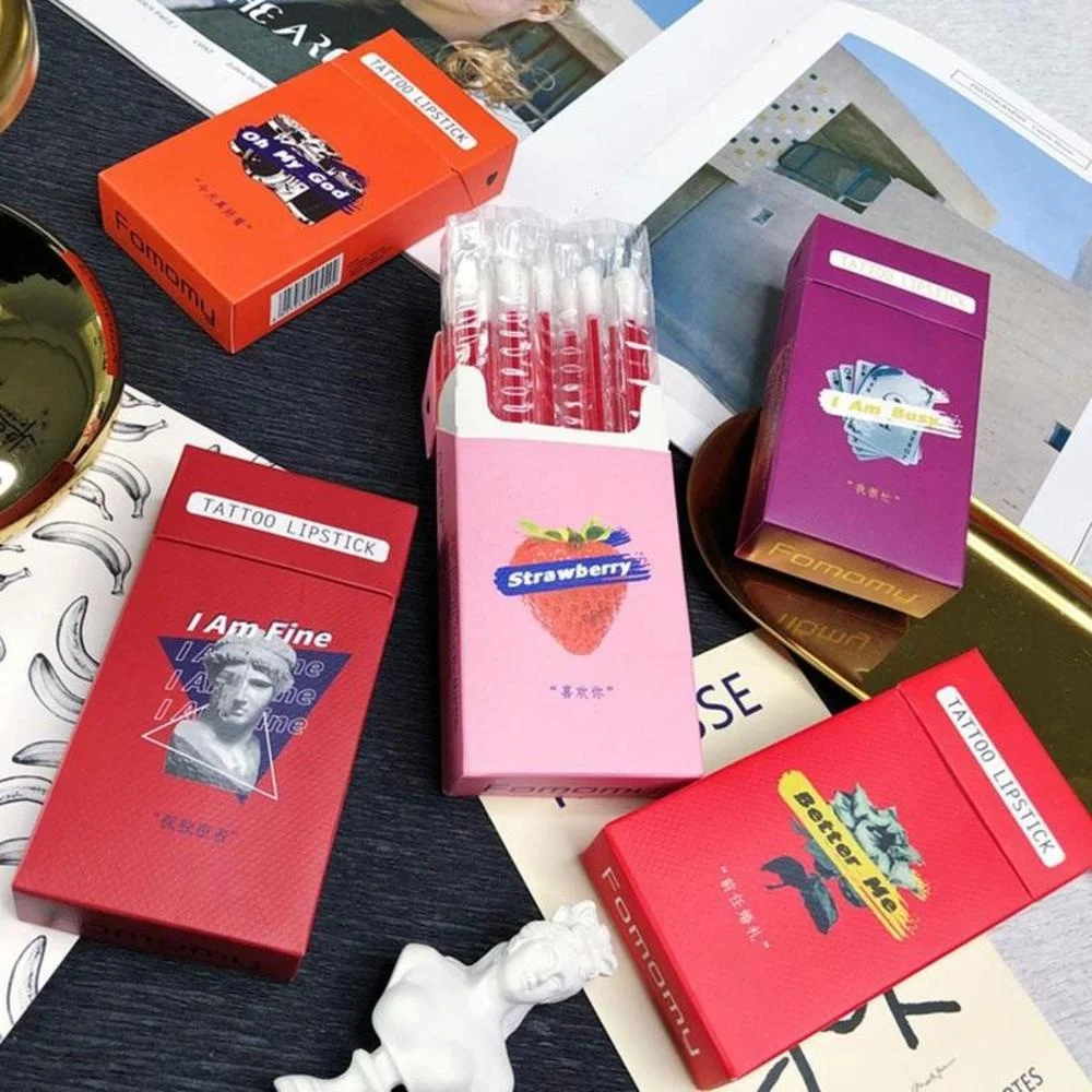 

20pcs/set Lipstick Microbrush Long Lasting Waterproof Disposable Brushes Cotton Swab Lipsticks Korean Cigarette Case Lip Glaze