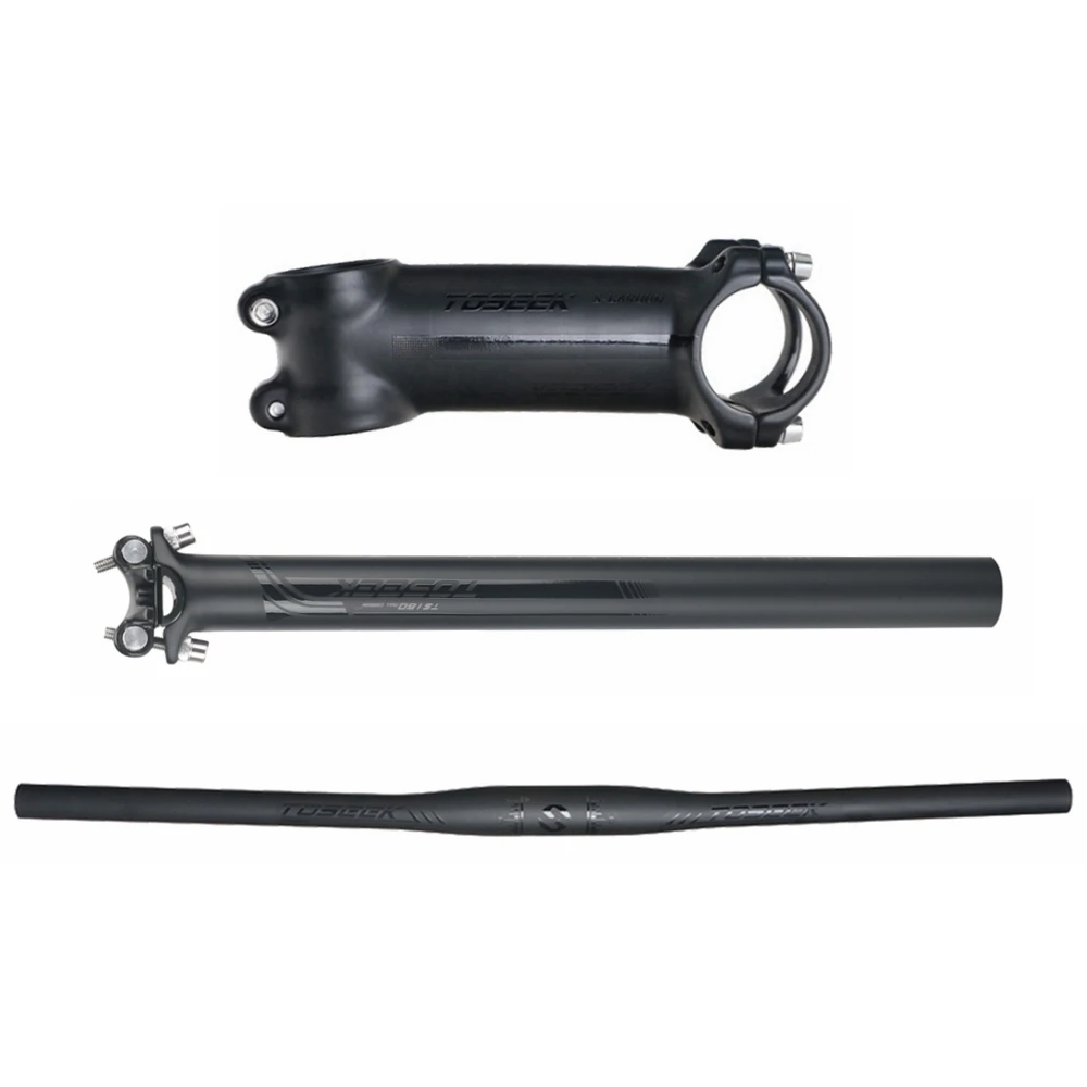 Набор черных матовых велосипедных стержней из углеродного волокна TOSEEK стержень