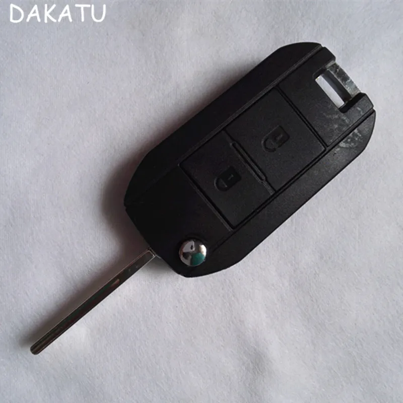 

DAKATU Modified Flip Folding Car Key Shell For Peugeot 307 107 207 407 Citroen C2 C3 Xsara Remote 2 Button Key Case HU83 Blade