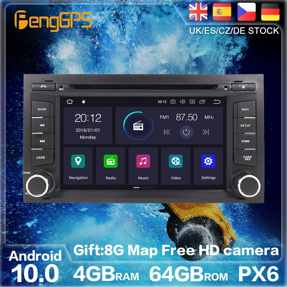 Android 10 0 64G PX6 для SEAT IBIZA 2013 2014 2015 2016 GPS-навигация автомобильное радио стерео