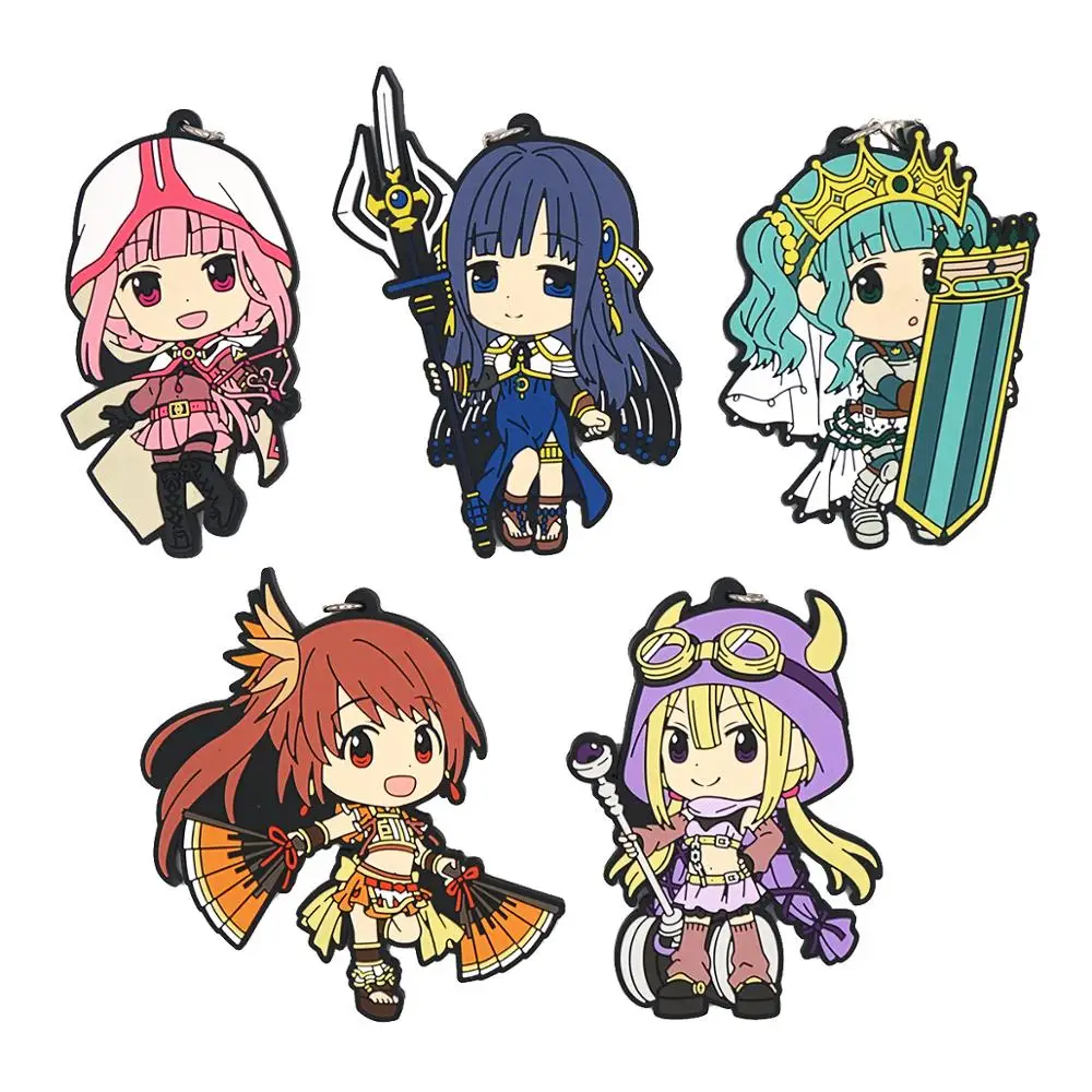 Magia Record Game Madoka Magica Anime Tamaki Iroha Kyouko Yachiyo Yui Tsuruno Futaba Sana Mitsuki Magical Girl Rubber Keychain