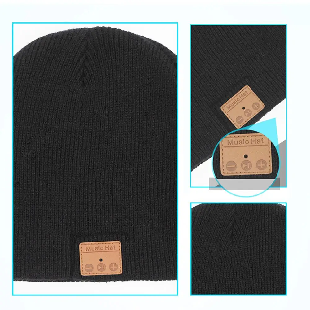 Универсальная Bluetooth 5 0 шапка для наушников Мягкая вязаная музыкальный плеер
