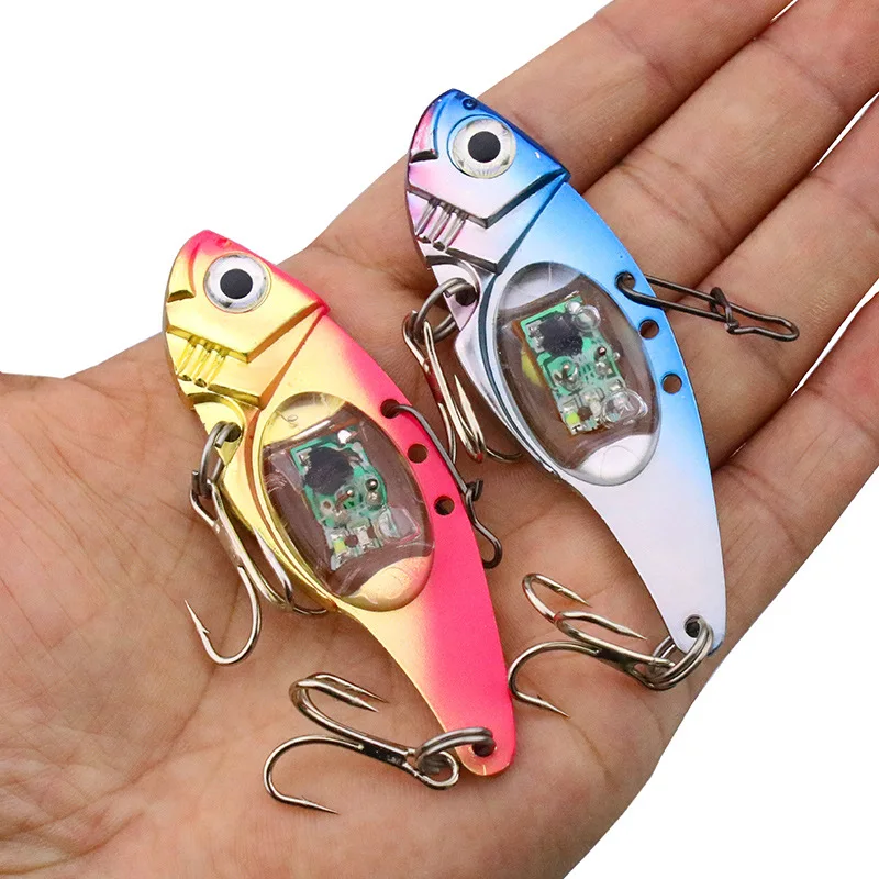 

1pcs Metal Luminous VIB Fishing Lure 8cm/31g Artificial Hard Bait With Flashing Light Deep Drop Fishing Lights Tackle