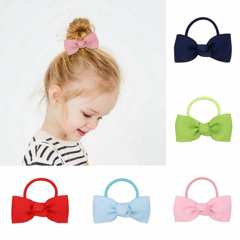 

2.08Inches Solid Color Ribbon Bows Hair Scrunchies For Kids Girls Elastic Hair Band Boutique Hair Rope Headwear Hair Accessories