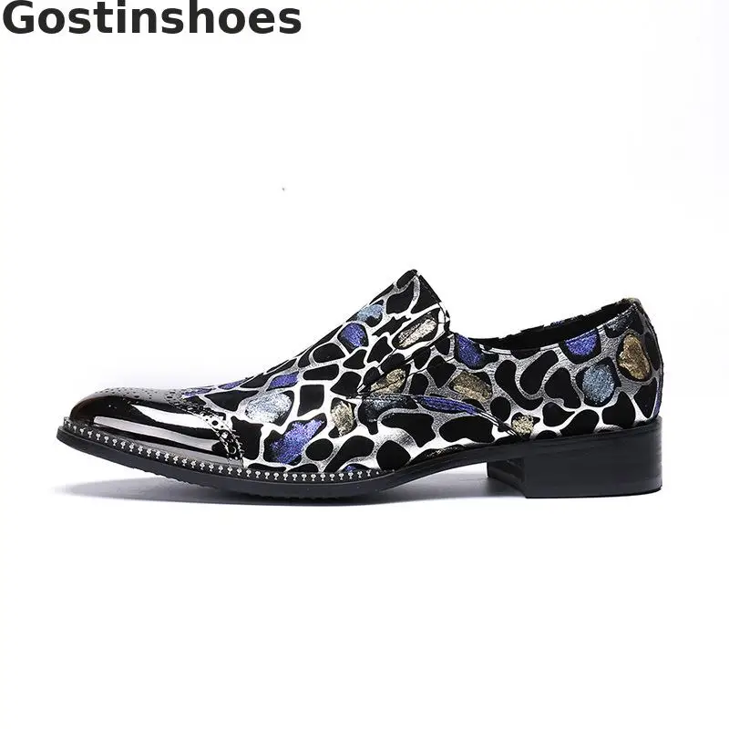 Мужская обувь мужская повседневная из натуральной кожи с цветочным принтом