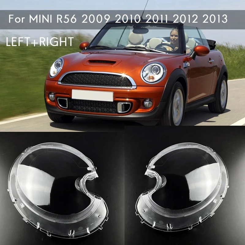 

Новинка, пара для-BMW MINI R56 2009-2013, налобный фонарь, крышка объектива, налсветильник ный фонарь, прозрачный налобный фонарь, стеклянный корпус L +...