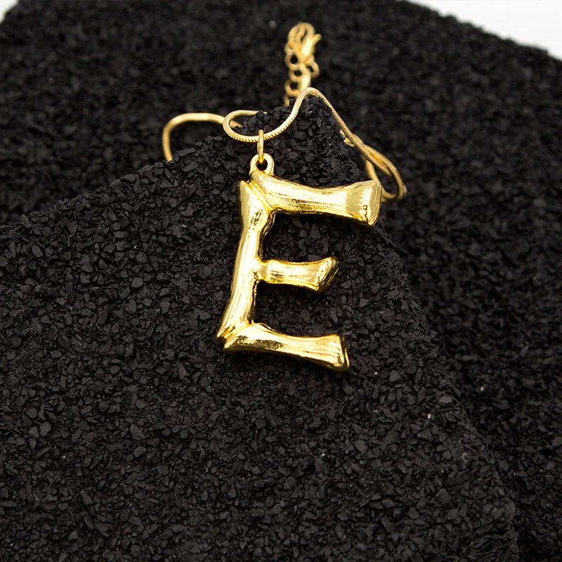 Высокое Качество Большие буквы Шарм кулон ожерелья для женщин мужчин золотой