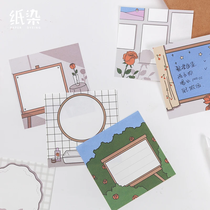 12 шт./лот декоративные бумажные блокноты для записей в виде Розы|Блокноты| |