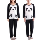 Парные осенние Мультяшные панды пуловер с длинным рукавом пижамный комплект пижамы повседневная одежда для сна