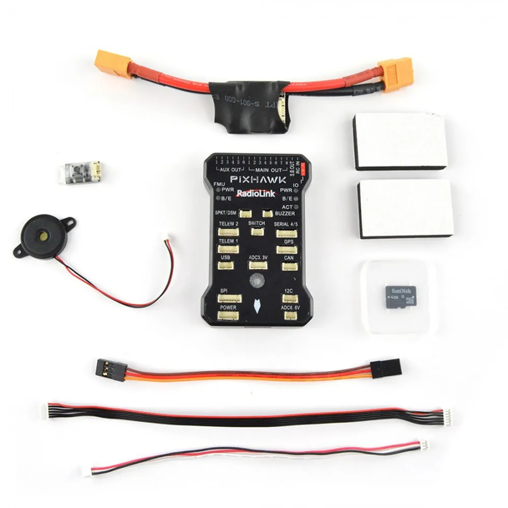 

Контроллер полета Radiolink Pixhawk PIX APM с GPS-держателем M8N GPS зуммер 4G SD-карта телеметрический модуль для радиоуправляемого квадрокоптера