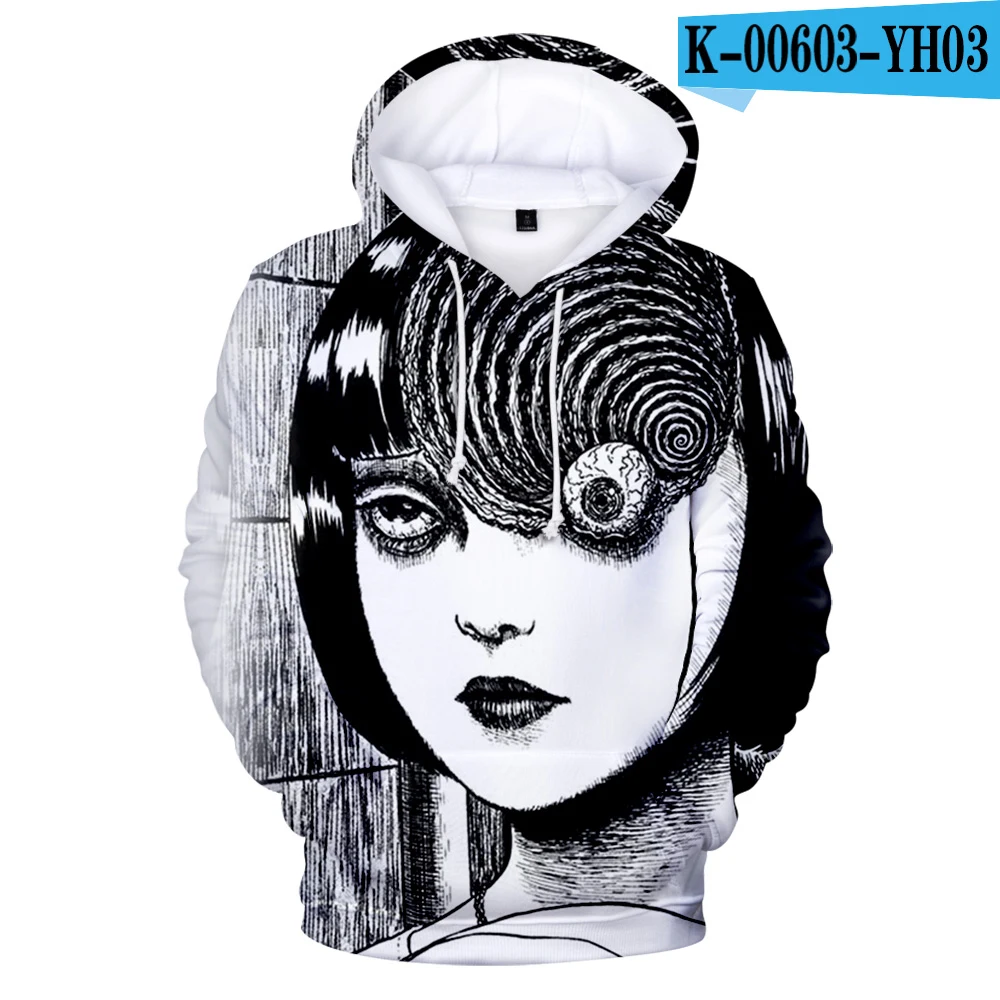 3D толстовки Толстовка junji ito 3D мужская брендовая Толстовка Забавный Повседневный Спортивный костюм пуловер Прямая поставка уличная женская одежда - Цвет: Черный