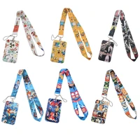 lx594 hot anime fashion lanyards id badge holder for student card cover business card sleeve lanyard for friend birthday gifts