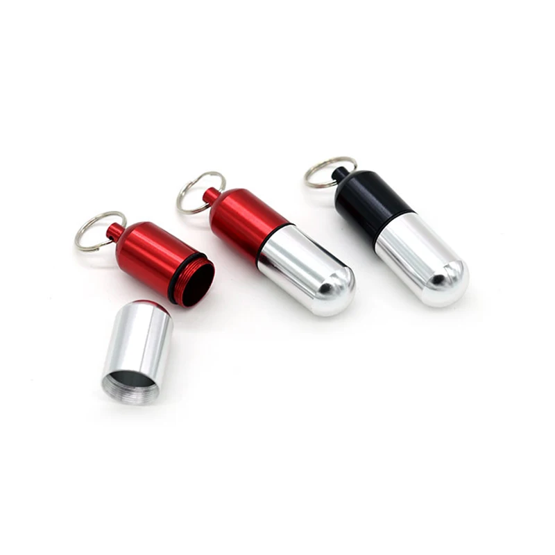 1 шт. портативный водонепроницаемый алюминиевый контейнер для хранения таблеток