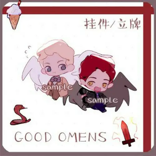 Новинка модный персонаж из фильма Good Omens ангел дьявол Кроули акриловый брелок
