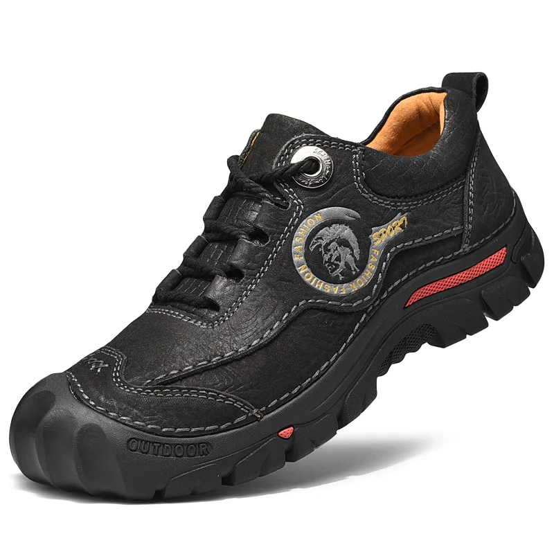 

New Fashion Men Shoes Outdoor Casual Shoes Genuine Leather Size 38-46 Male Comfortable Sneakers Classic Tooling Men Hiking Shoes