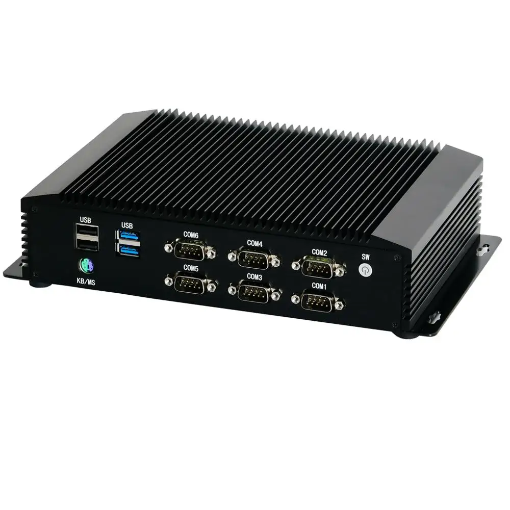 Безвентиляторный мини-ПК Inte 4 ядра i5 8350U 7200U 6 * RS232/422/485 8 USB 2 LAN HDMI VGA GPIO SP2 LPT DDR4 Windows 10