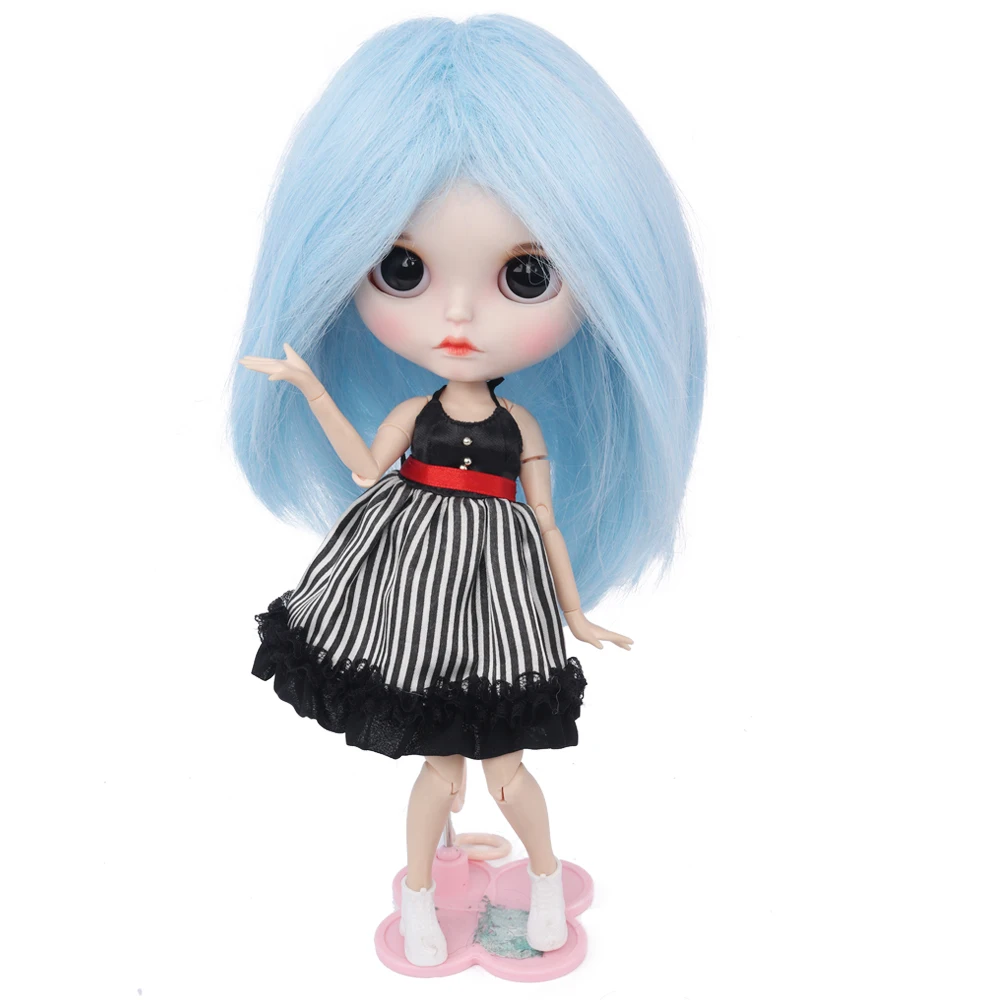 Кукольные волосы только синтетические синие и белые Омбре пушистые кукольные