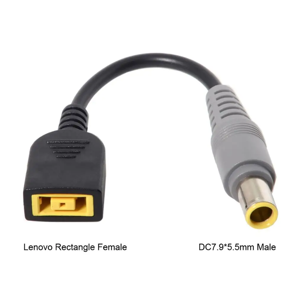 

DC 7.9*5.4mm DC Plug to Lenovo Rectangle Female Charger Power Cable 15cm for Lenovo ThinkPad X1 Carbon Laptop