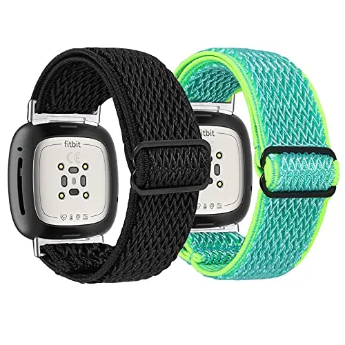 

(1 шт.) эластичные нейлоновые ремешки для часов Fitbit Versa 3/ Sense, дышащий Регулируемый эластичный сменный ремешок для часов