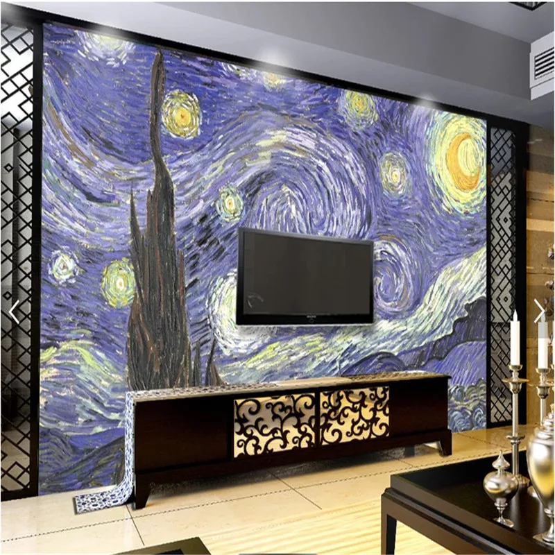 Картина маслом Ван Гога на заказ звездное небо 3D фото обои для гостиной спальни
