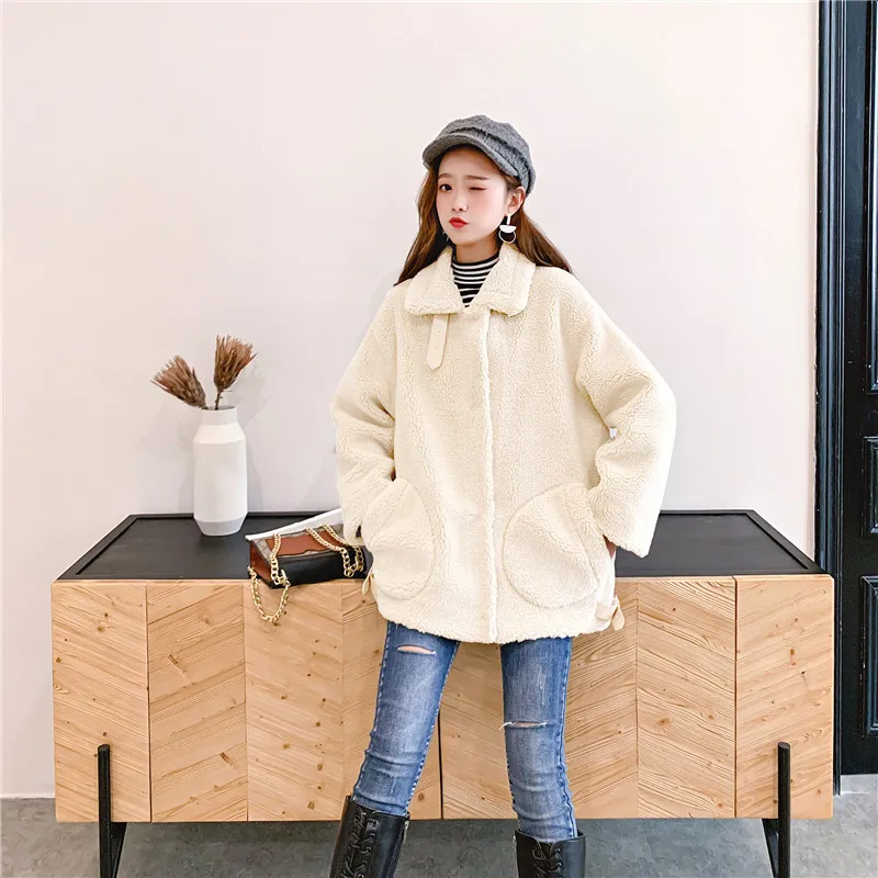 2021 New Winter Women Thicken Warm Natural Sheep Shearing Fur Coat Female Oversize Plush Real Overcoat Femme Jacket | Женская одежда