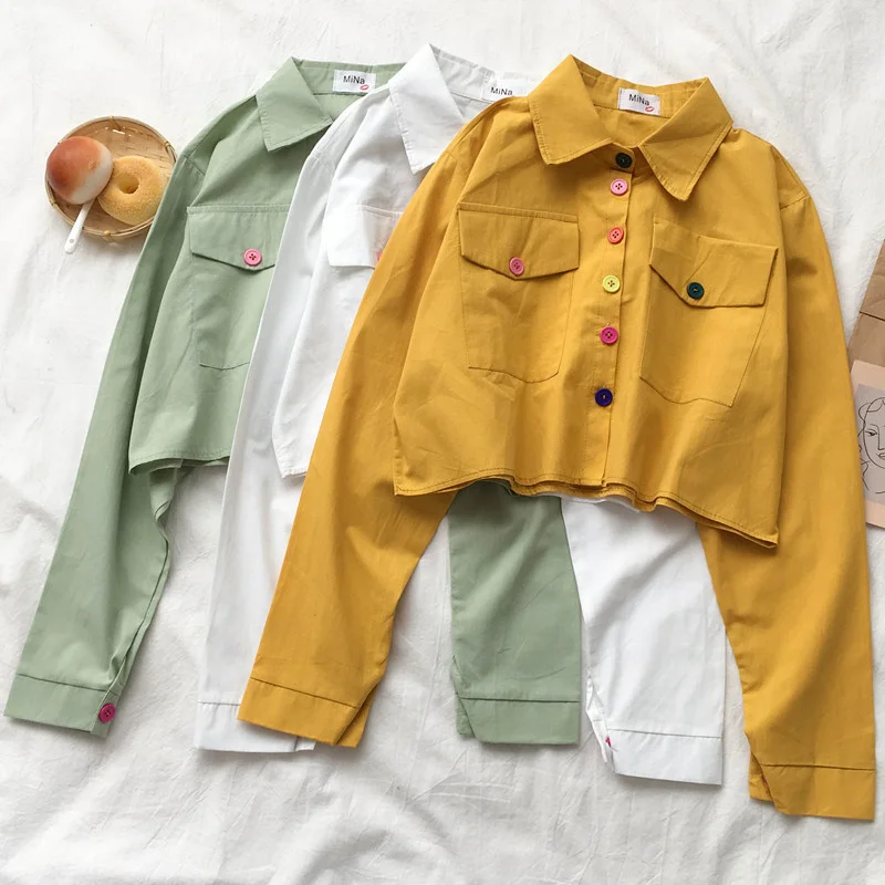 

Early Autumn Short Temperamental Top Inspirational Design Stylish Shirt Women's 2021new Long Sleeve Spring and Autumn Coat
