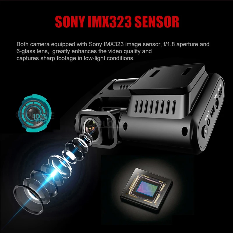 QPLOVE 4K Автомобильный видеорегистратор HD 2160P gps видеорегистратор двойная подвижная камера и сенсор sony с беспроводной Wi-Fi супер ночного видения авто рекордер