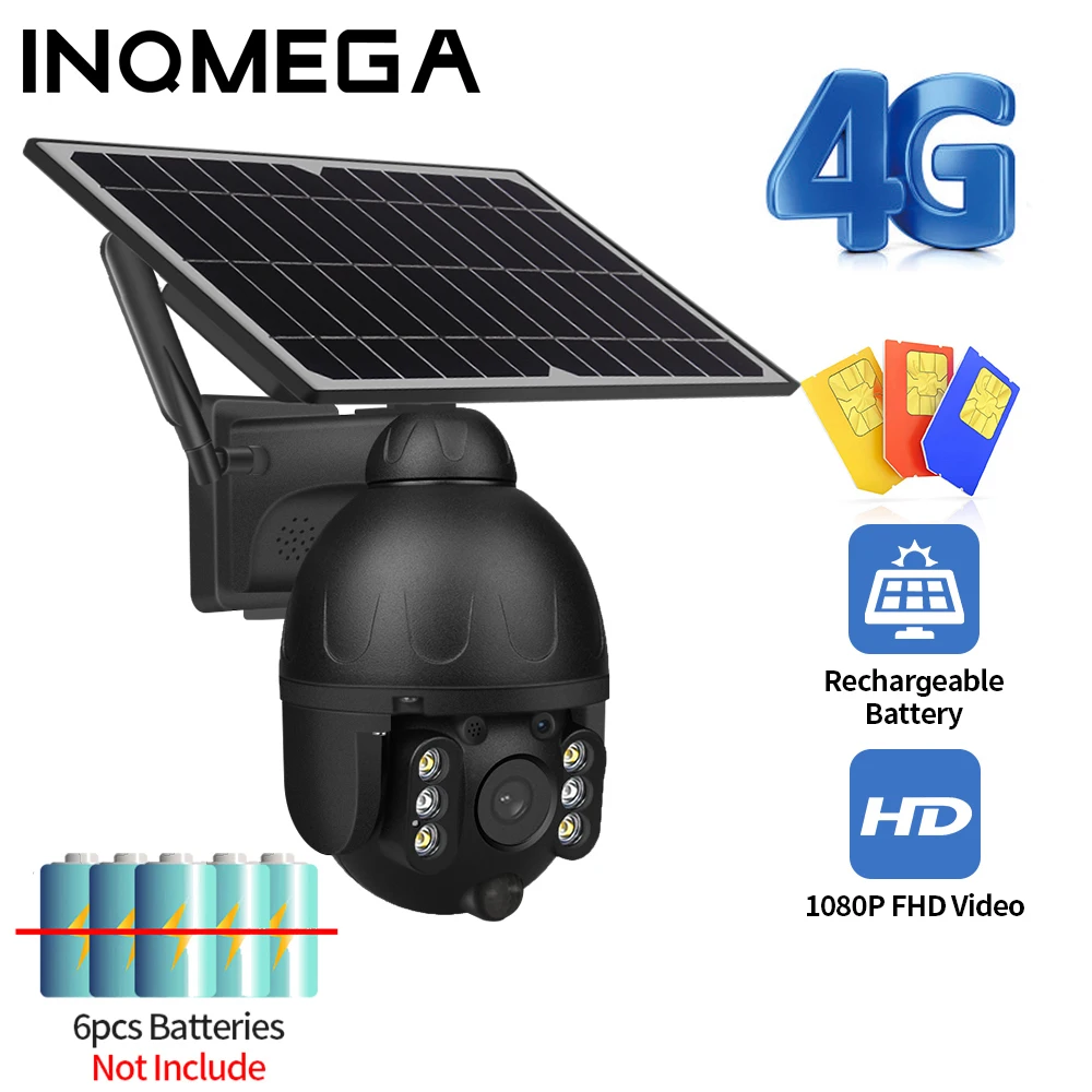 INQMEGA 1080P 4G HD Low Power Solar Camera Dual audio Voice Intrusion Alarm Panel Outdoor Monitoring Waterproof Cam | Безопасность и