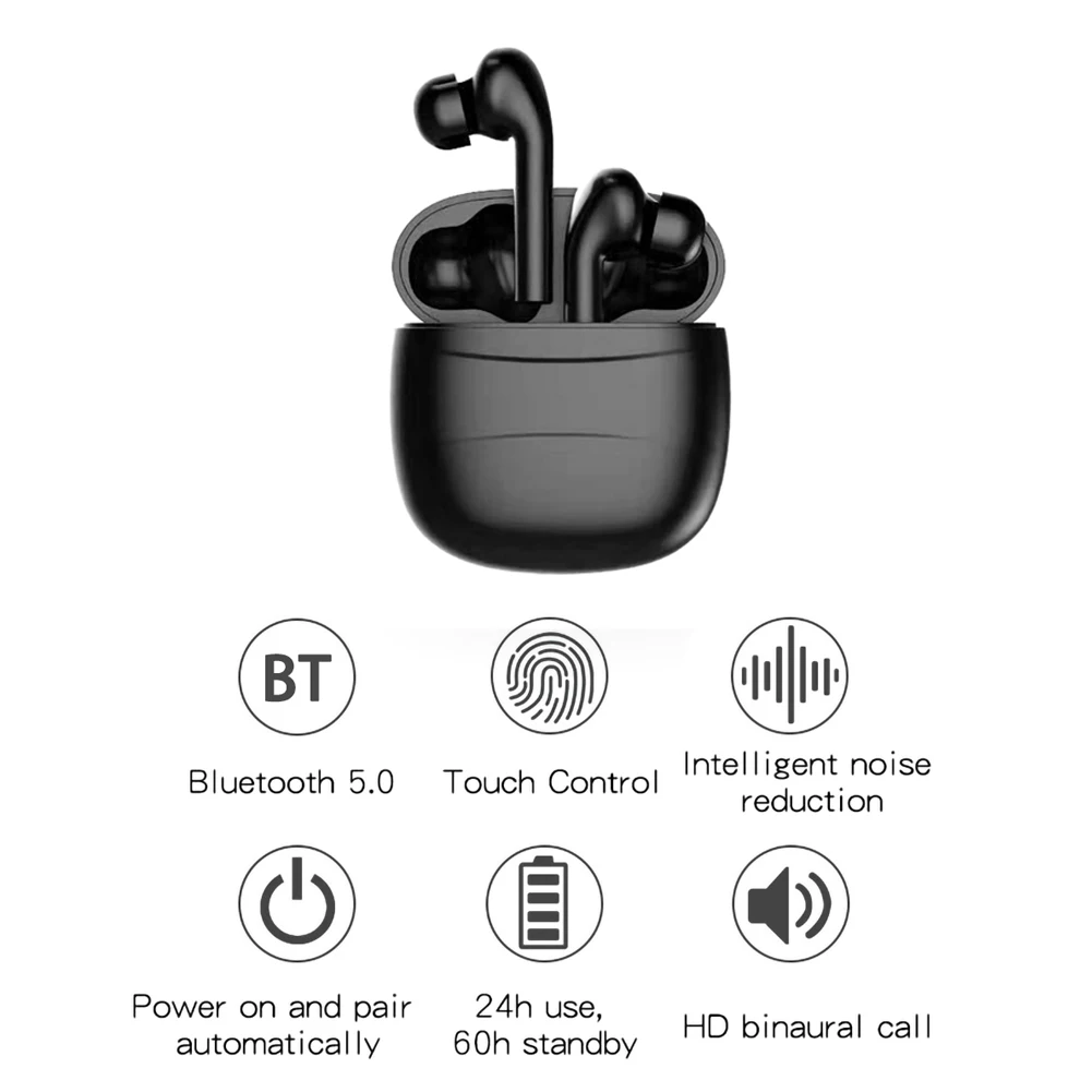 Tws Наушники Беспроводные Bluetooth 5 0 наушники с микрофоном 400 мАч зарядная коробка