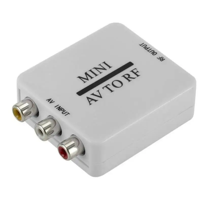 Белый Мини RCA AV CVSB к RF видео адаптер конвертер для МГц 61,25 67,25 переключатель телевизора AV к RF конвертер