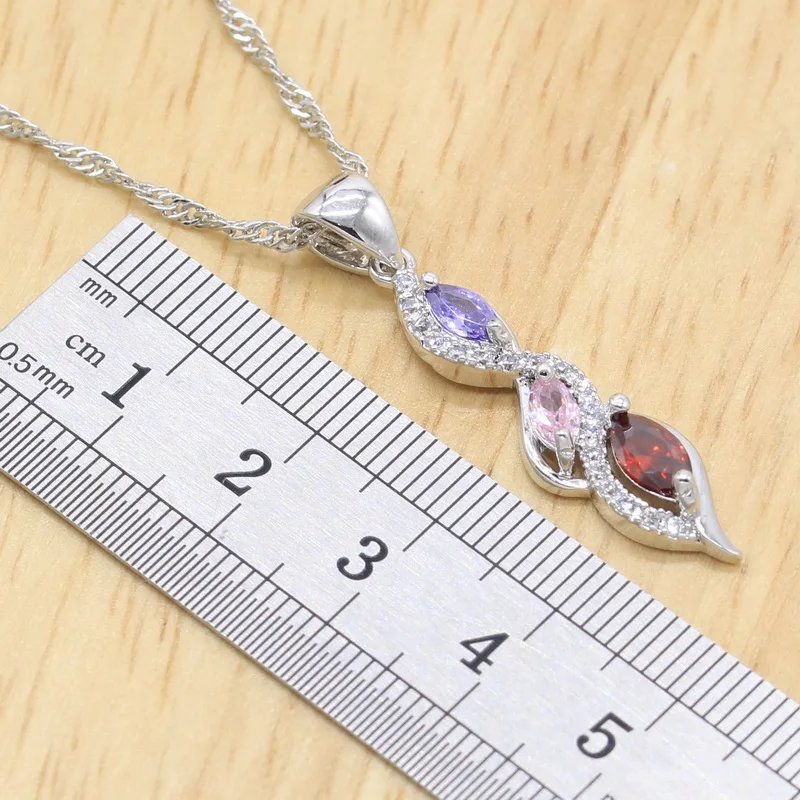 Женский комплект ювелирных изделий ожерелье серьги кольцо браслет Бесплатная