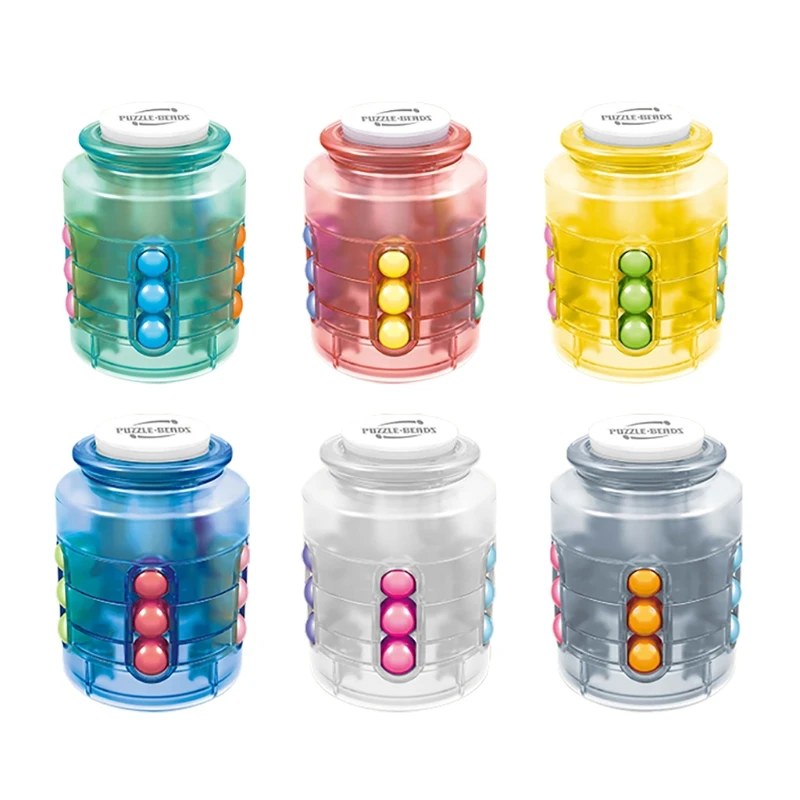 

Portable Beans Toy Glass Bottle Movement Rotation Magical Beads Intelligence Develop Finger Toys for Children