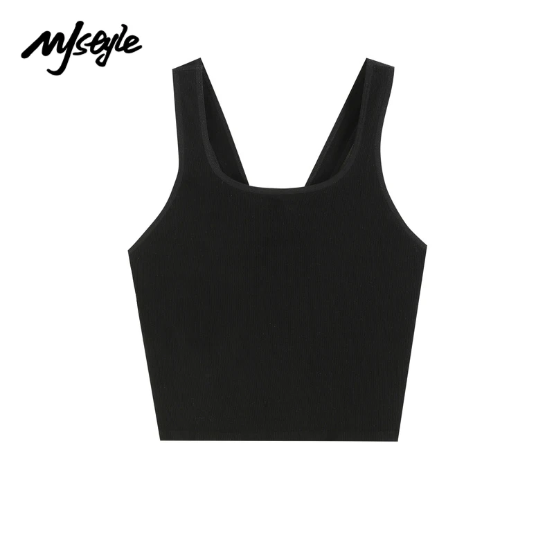 

MJstyle 2021 Women's Padded Sports Bra Sexy Slim Sleeveless Knit Tank Tops Fitness Yoga Jogger Workout Wear 721090002