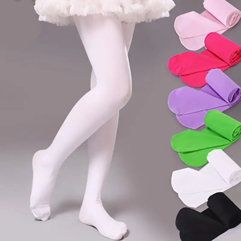 

Girls Ballet Dance Tights Children Thin Section Fashion Velvet Pantyhose Baby Solid Black White Stockings For 0-15Y Kids
