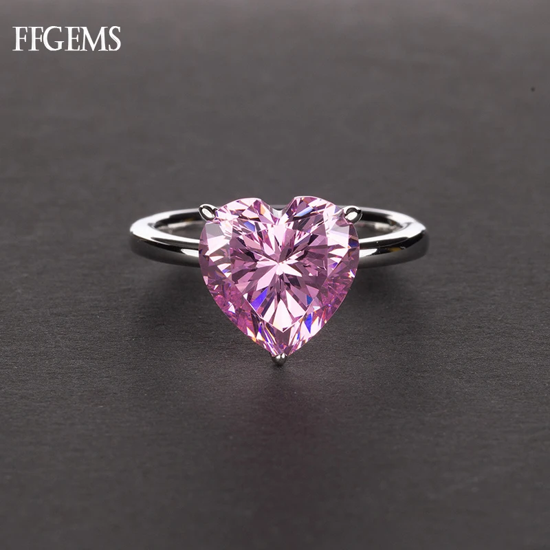 Классическое настоящее кольцо из серебра 925 пробы драгоценный камень моиссанит