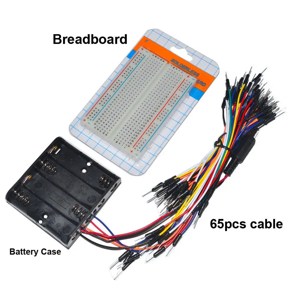 

Universal Electronic Components Parts Kit Breadboard LED Cable Resistor Potentiometer Capacitance For Arduino